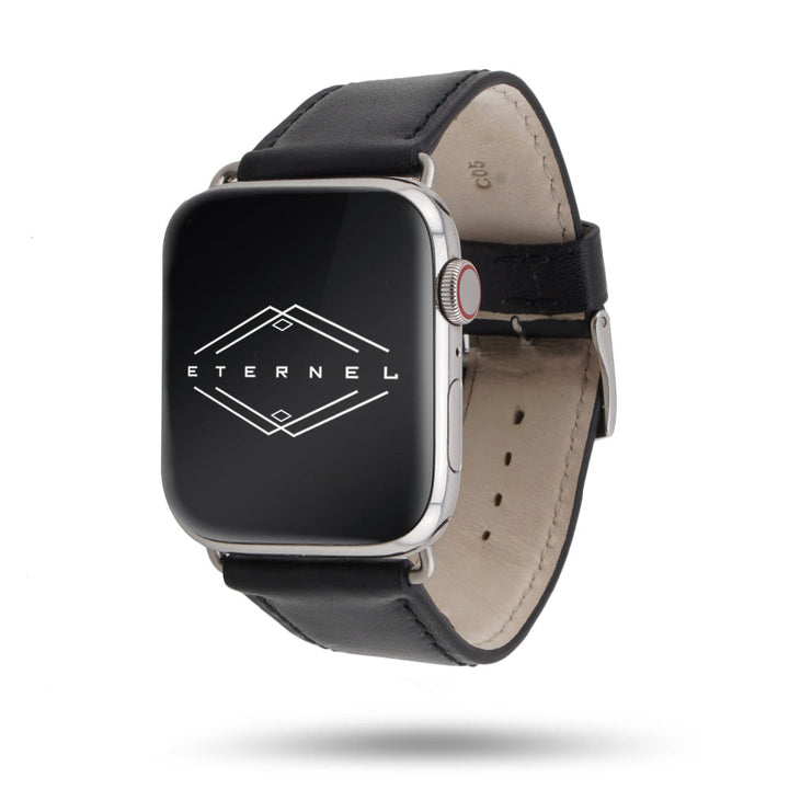 Holi Apple Watch - Bracelet cuir de vachette Noir 42 mm