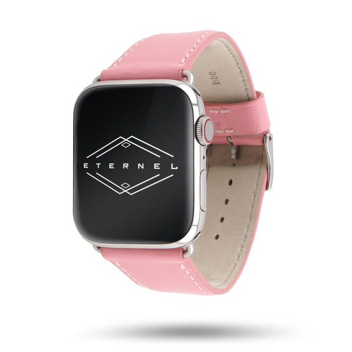 Holi Apple Watch - Armband aus pastellrosa Rindsleder 46 / 49 mm