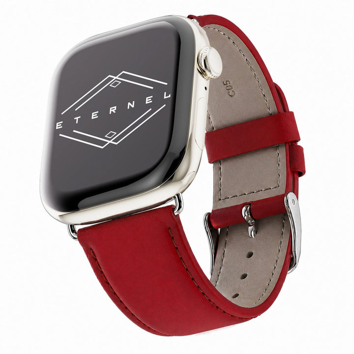 Holi Apple Watch - Armband aus rotem Rindsleder 46 / 49 mm