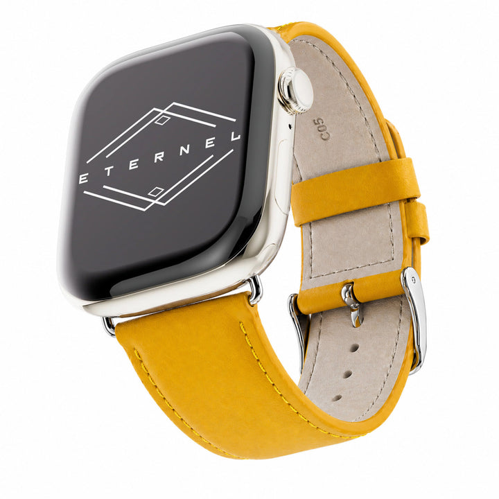 Holi Apple Watch - Armband aus gelbem Rindsleder 42 mm
