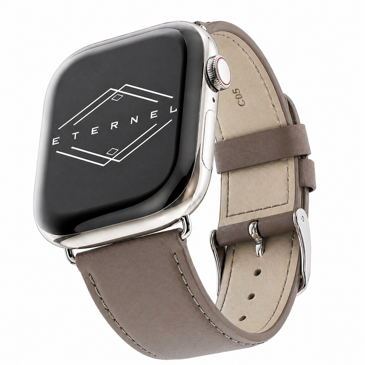 Holi Apple Watch - Armband aus taupefarbenem Rindsleder 46 / 49 mm