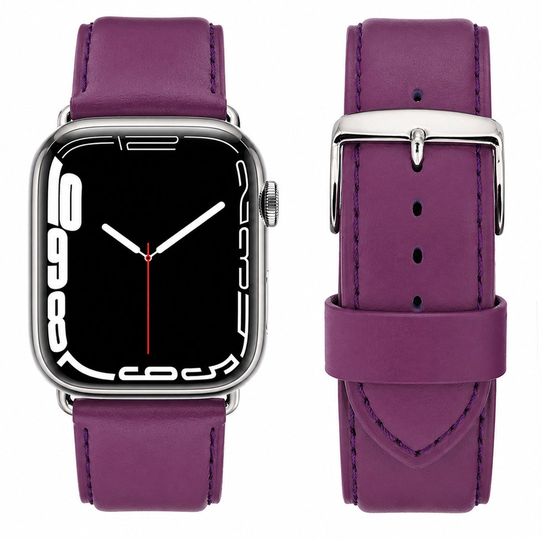 Holi Apple Watch - Armband aus violettem Rindsleder 46 / 49 mm