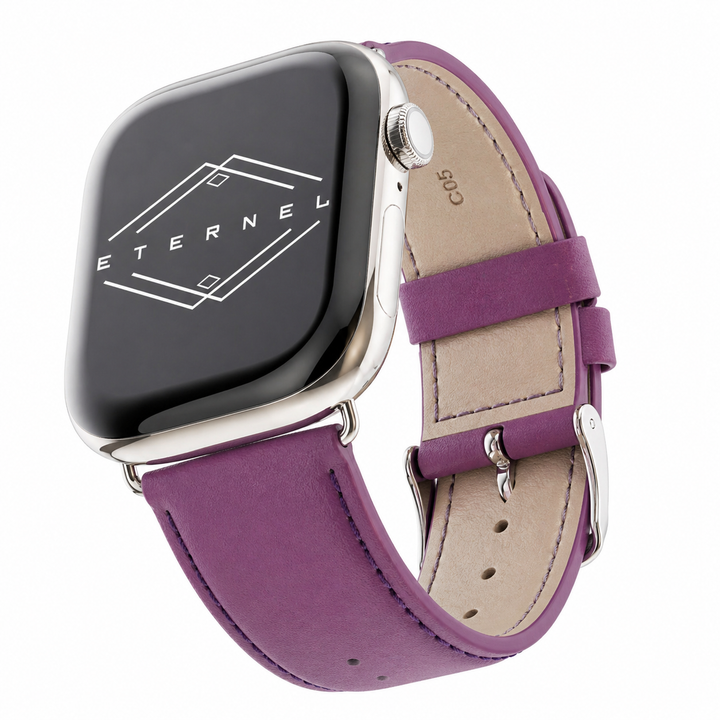 Holi Apple Watch - Armband aus violettem Rindsleder 46 / 49 mm