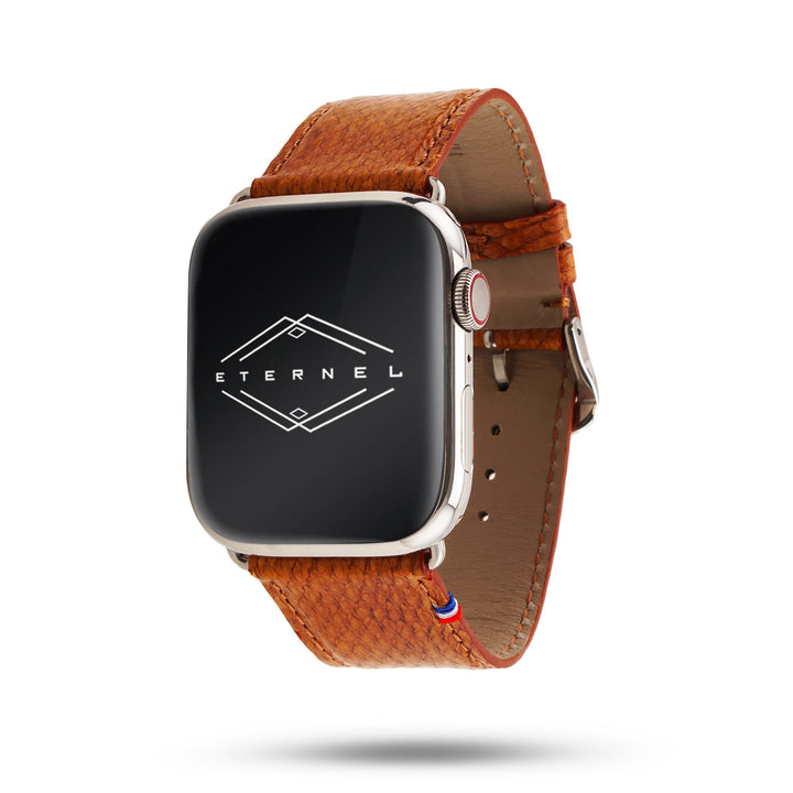 Horizon - Cuir marin français upcyclé - Bracelet Apple Watch Aurore 42 mm