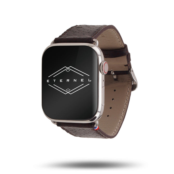 Horizon - Cuir marin français upcyclé - Bracelet Apple Watch Tourbe 46 / 49 mm