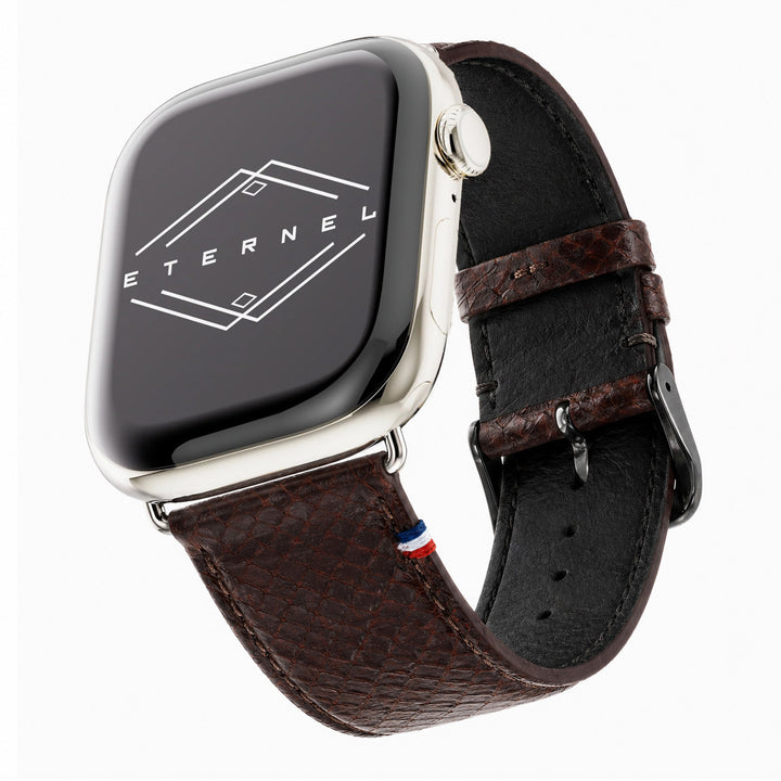 Horizon - Französisches upgecyceltes Meeresleder - Apple Watch Armband Torf 46 / 49 mm