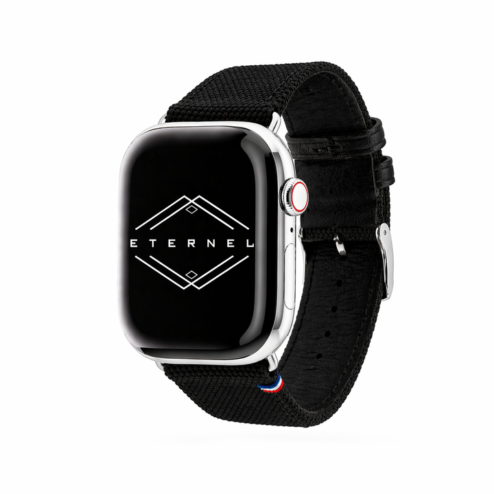 New Rover - Apple Watch Armband aus verstärktem Stoff Schwarz 46 / 49 mm