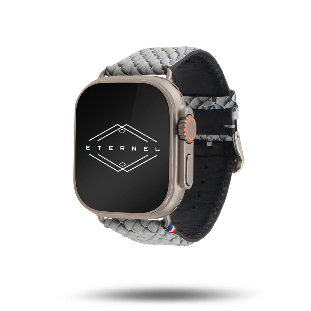 Odyssée - Cuir marin français upcyclé - Bracelet Apple Watch Cristal 42 mm