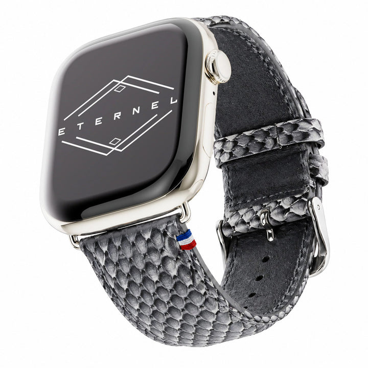 Odyssee - Französisches upgecyceltes Meeresleder - Apple Watch Armband Kristall 46 / 49 mm